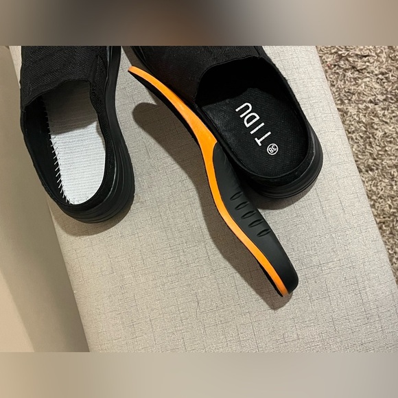 TIDU black orthopaedic arch support slip on mules, planter fasciitis, size 38 - Picture 5 of 7